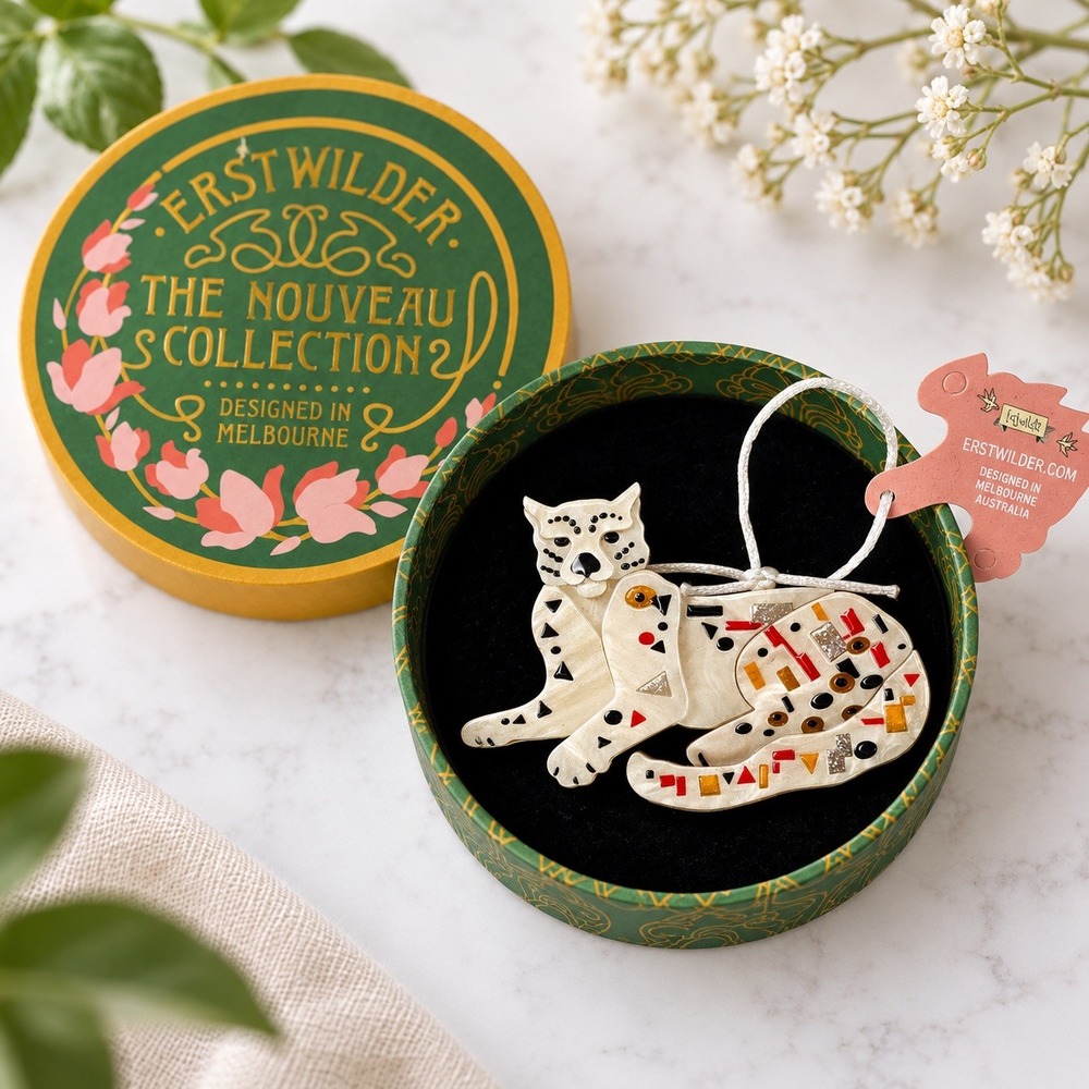 Erstwilder Klimt The Cat Brooch Nouveau Collection Resin Collectible Pin Jewelry